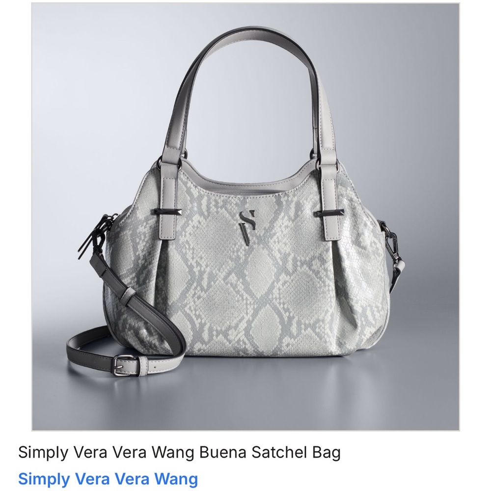 Simply Vera Vera Wang Gray Structured Satchel